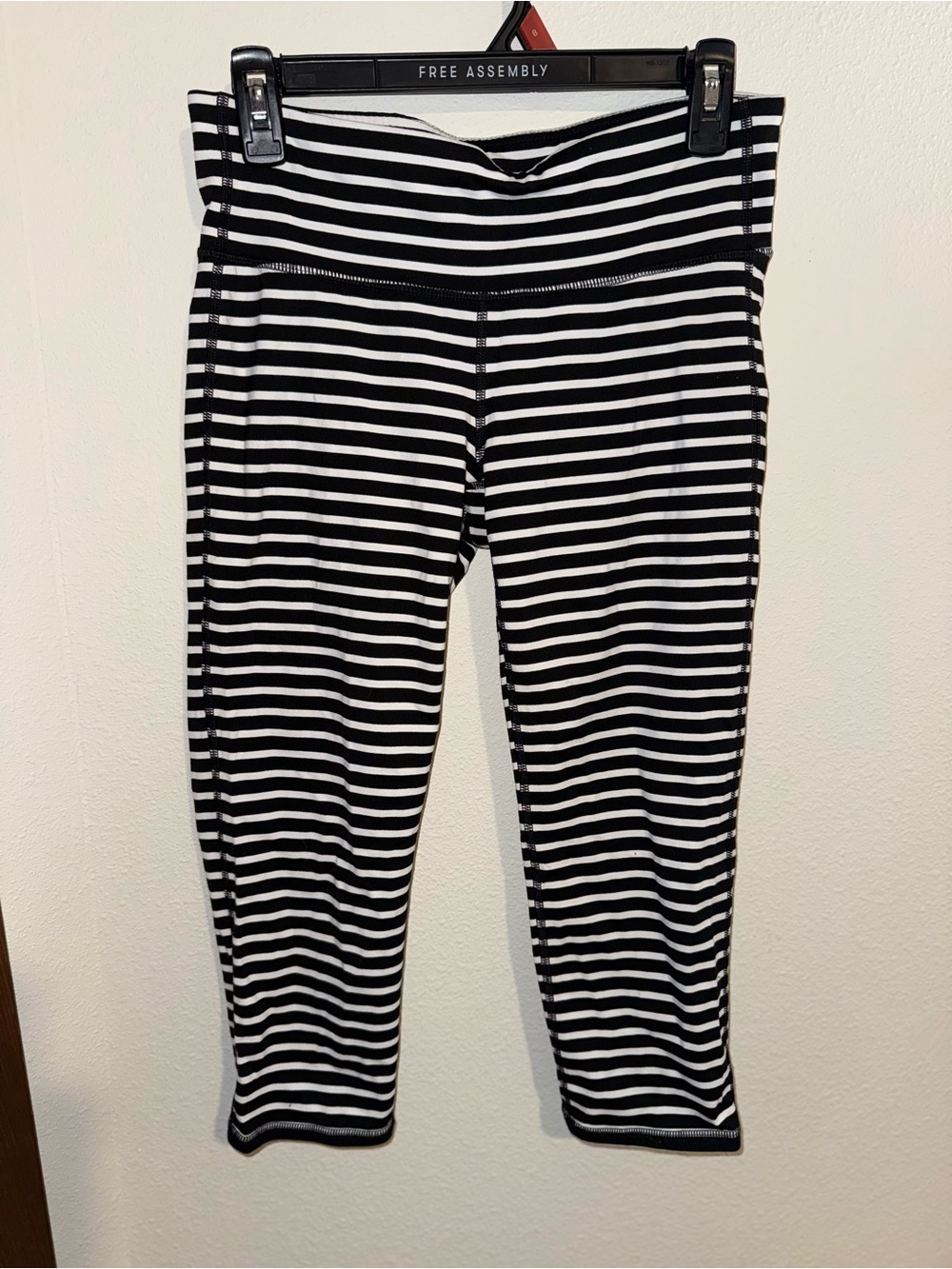 Athleta Black and White Striped Girls' Leggings